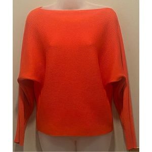 Coral red lightweight cotton blend sweater size S M